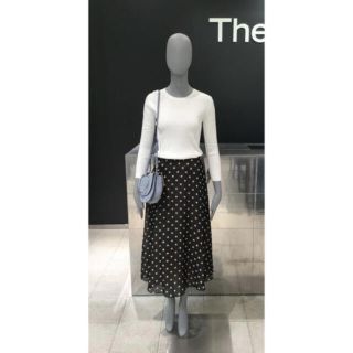 Theory 19ss ドット柄フレアスカート ブラック