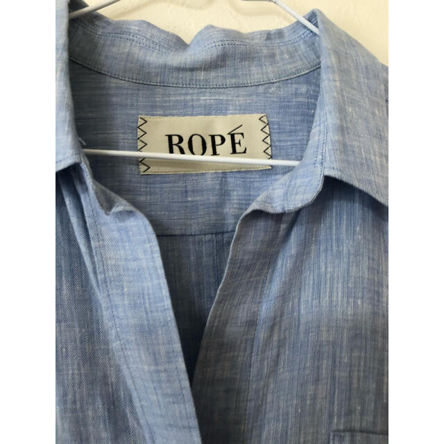 ROPE’(ロペ)のROPE 2WEYベーシックリネンシャツ　麻　ブルー　カシュクール レディースのトップス(シャツ/ブラウス(長袖/七分))の商品写真