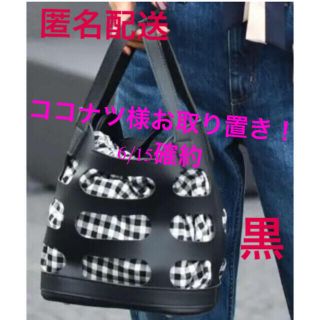 シマムラ(しまむら)のココナツ様専用！しまむら☆MUMUコラボ トートバッグ黒×ギンガムチェック(トートバッグ)