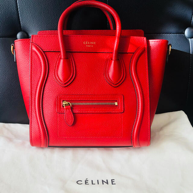 celine(セリーヌ)の【超美品✨✨】CELINE セリーヌ ラゲージ ナノ バッグ 赤　レッド レディースのバッグ(ハンドバッグ)の商品写真