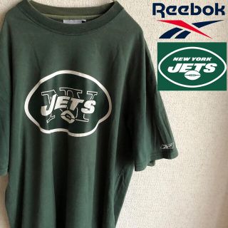 リーボック(Reebok)の90s reebok NFL JETS ロゴプリント　半袖　Tシャツ　L 古着(Tシャツ/カットソー(半袖/袖なし))