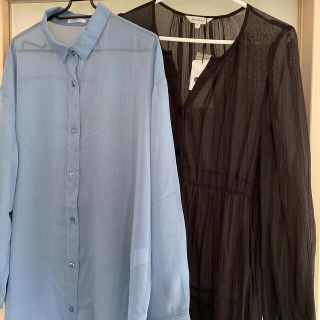 マウジー(moussy)のMOUSSY honeys シースルーシャツ シースルーワンピース セット(シャツ/ブラウス(長袖/七分))