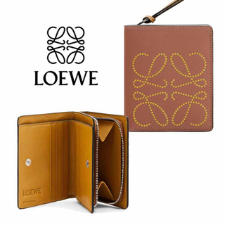 ロエベ(LOEWE)のLOEWE ブランドコンパクトジップウォレット カーフ  二つ折り財布 レザー(財布)