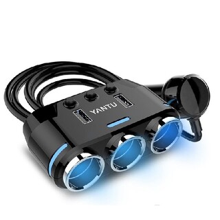 シガーソケット 分配器 USB2ポー  充電 3.1A DC12-24V対応(車内アクセサリ)
