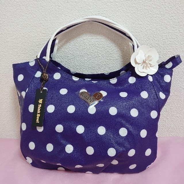 Think Bee!(シンクビー)の♥フラワーズ様専用　（新品•未使用）シンクビー！　ドッツブルーバッグ レディースのバッグ(ハンドバッグ)の商品写真