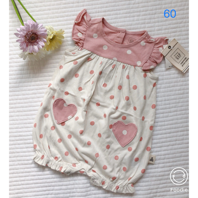 babyGAP(ベビーギャップ)の新品♡baby gap 水玉ロンパース ピンク キッズ/ベビー/マタニティのベビー服(~85cm)(カバーオール)の商品写真