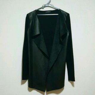 ザラ(ZARA)の新品未使用　レザー×ニットカーディガン(カーディガン)