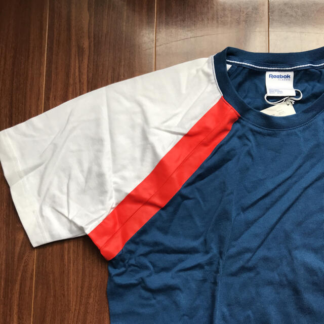 Reebok(リーボック)のReebok リーボック 半袖Tシャツ S ブルー 白 切り替え メンズのトップス(Tシャツ/カットソー(半袖/袖なし))の商品写真