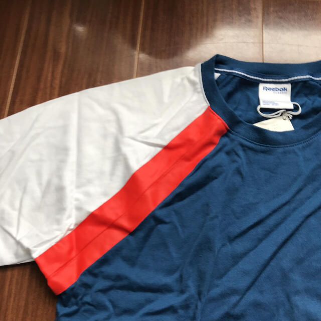 Reebok(リーボック)のReebok リーボック 半袖Tシャツ S ブルー 白 切り替え メンズのトップス(Tシャツ/カットソー(半袖/袖なし))の商品写真