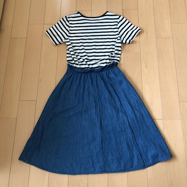 しまむら(シマムラ)のしまむら　ボーダーワンピース　150 キッズ/ベビー/マタニティのキッズ服女の子用(90cm~)(ワンピース)の商品写真