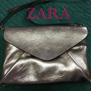 ザラ(ZARA)のZARA 未使用に近い　ショルダーバッグ　クラッチバッグ　ピンクゴールド(ショルダーバッグ)