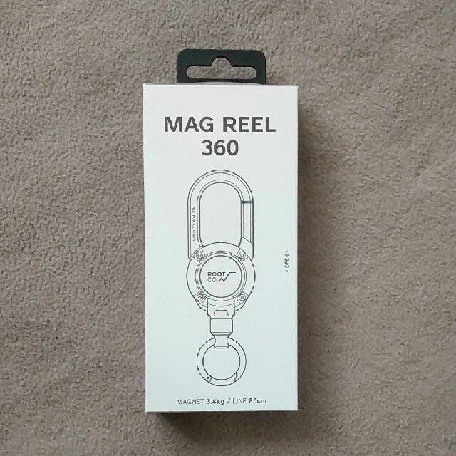 新品 ROOT.CO マグネット 360 カラビナリール ホワイト メンズのファッション小物(キーホルダー)の商品写真