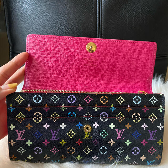 LOUIS VUITTON(ルイヴィトン)の専用✴︎ルイヴィトン　マルチカラー　長財布　黒／ピンク レディースのファッション小物(財布)の商品写真