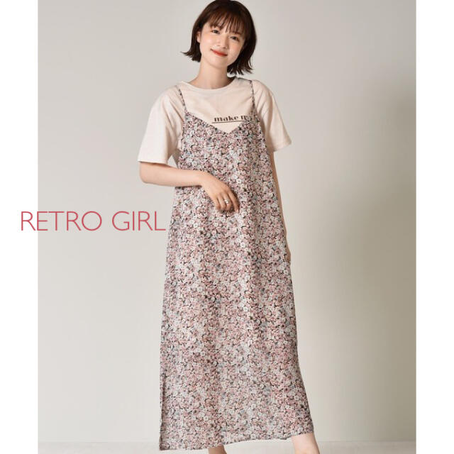 RETRO GIRL(レトロガール)のRETRO GIRL バッククロスキャミ ワンピース レディースのワンピース(ロングワンピース/マキシワンピース)の商品写真