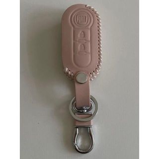 牛革スマートキーケース FIAT500 アバルト パンダ ピンクベージュ(車内アクセサリ)