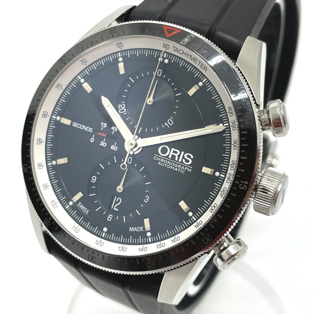 ORIS - オリス ORIS アーティックス GT 7661-14 クロノグラフ デイト 自動巻き 腕時計 SS シルバー×ブラック