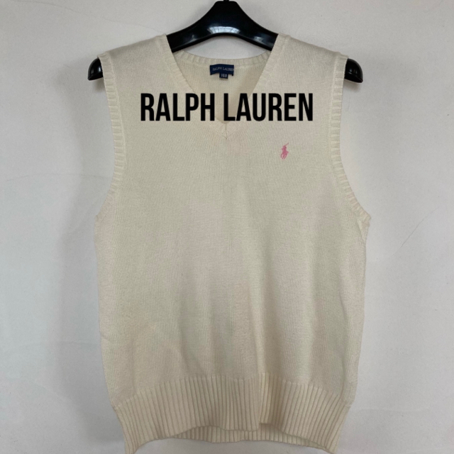 Ralph Lauren(ラルフローレン)のRALPH LAUREN ラルフローレン ニット ベスト 白 キッズ キッズ/ベビー/マタニティのキッズ服女の子用(90cm~)(ニット)の商品写真