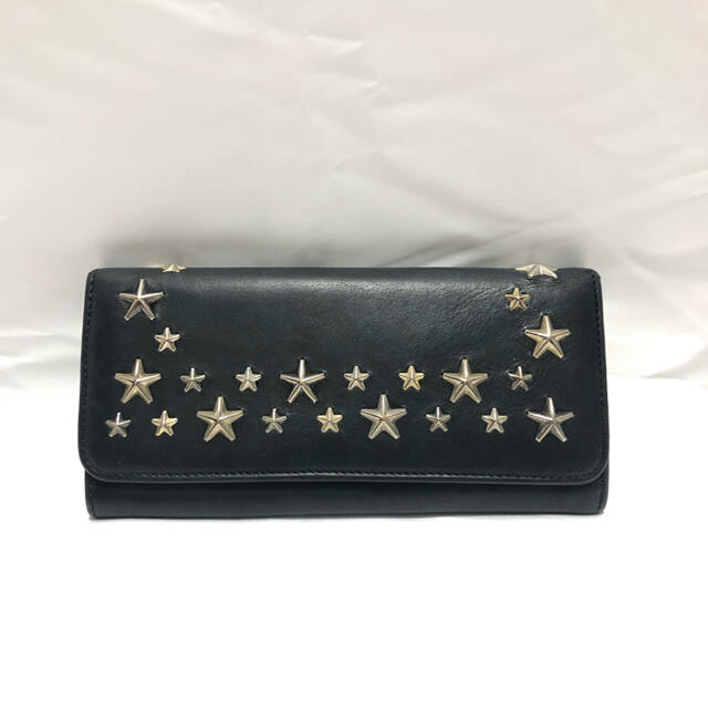 美品　ジミーチュ　jimmy choo スタースタッズ　ブラック　折り長財布