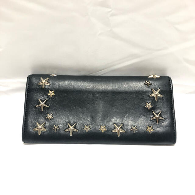 JIMMY CHOO(ジミーチュウ)の美品　ジミーチュ　jimmy choo スタースタッズ　ブラック　折り長財布 メンズのファッション小物(長財布)の商品写真