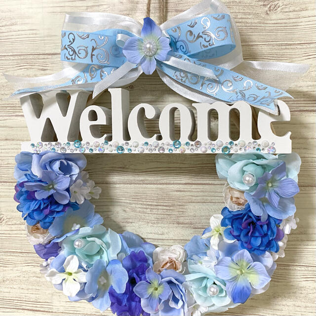 専用】紫陽花 あじさいレイニー ウェルカム Welcome フラワー リース ★