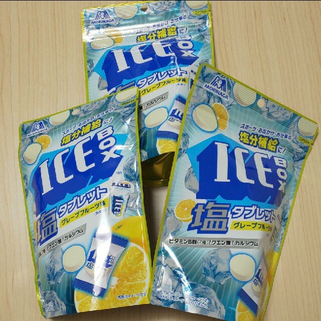 森永製菓(モリナガセイカ)の【まとめ売り！】ICE BOX 塩タブレット グレープフルーツ味3袋セット 食品/飲料/酒の食品(菓子/デザート)の商品写真