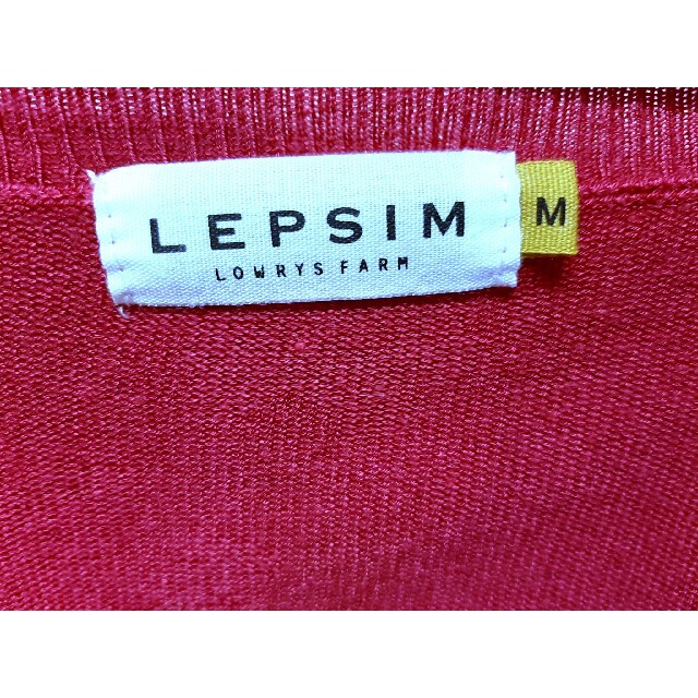 LEPSIM(レプシィム)のLEPSIM ピンクレッド 八分/九分袖 薄手ニット レディースのトップス(ニット/セーター)の商品写真