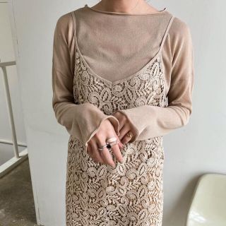 カスタネ(Kastane)のamiur｜arrange lace cami ops｜beige｜新品未使用(ロングワンピース/マキシワンピース)