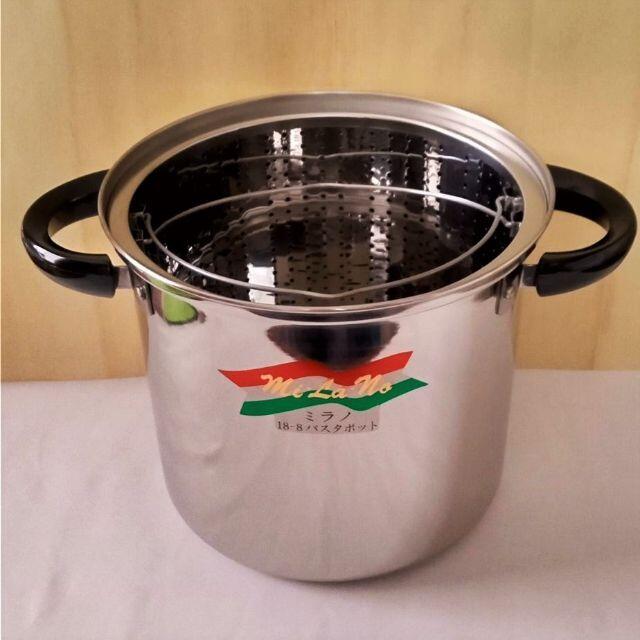 ミラノ 18-8パスタポット20cm パスタトング付き 未使用 ミラノ 18-8パスタポット20cm パスタトング付き 未使用