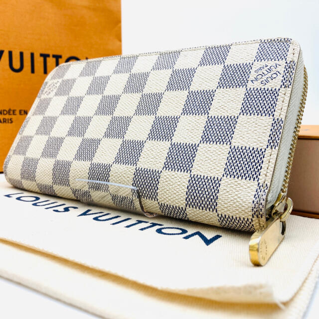 【LOUIS VUITTON】ダミエアズールラウンドファスナー長財布　ジッピー