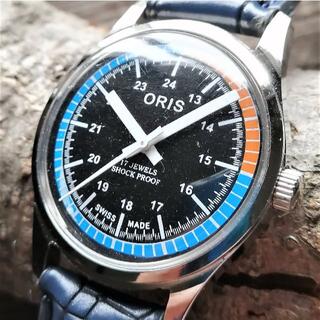 オリス(ORIS)の●オリスORIS 手巻き機械式ヴィンテージシンプルな黒色文字盤メンズ腕時計アンテ(腕時計(アナログ))