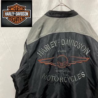 ハーレーダビッドソン(Harley Davidson)のHarley-Davidson ハーレー ナイロンライダースジャケット 刺繍 M(ブルゾン)