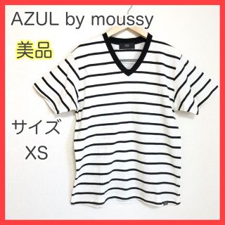 アズールバイマウジー(AZUL by moussy)の【美品】アズールバイマウジー  メンズ ボーダー  Vネック  半袖  Tシャツ(Tシャツ/カットソー(半袖/袖なし))