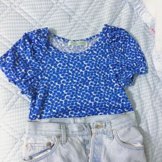 ドットアンドストライプスチャイルドウーマン(Dot&Stripes CHILDWOMAN)のパフスリーブ 花柄T(Tシャツ(半袖/袖なし))