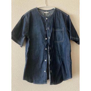 ジーユー(GU)のGU半袖デニム羽織　半袖シャツ　おしゃれキッズ150(Tシャツ/カットソー)