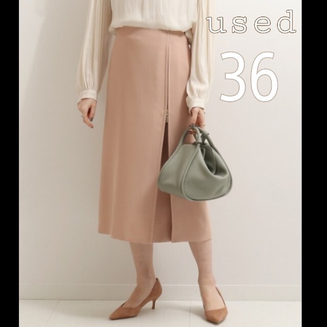 ジップAラインスカート カラーピンクサイズ36