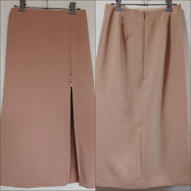 Noble(ノーブル)のジップAラインスカート カラーピンクサイズ36    レディースのスカート(ひざ丈スカート)の商品写真
