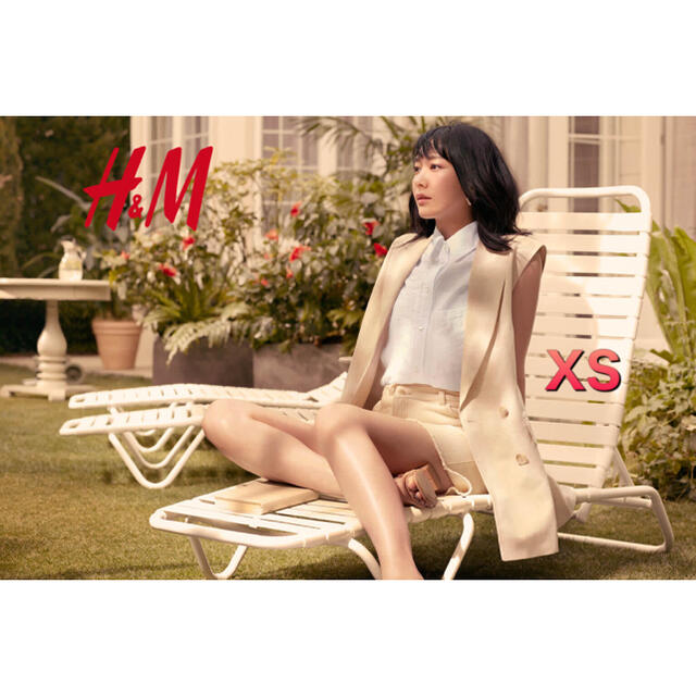 H&M 新垣結衣さん着用 リネンブレンドノースリーブジャケット　XS＝Mサイズ | フリマアプリ ラクマ