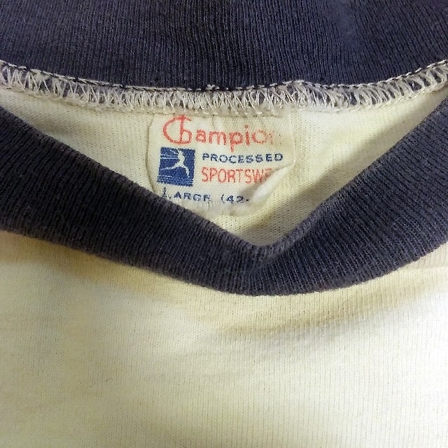 Champion(チャンピオン)の50年代　ランタグ　チャンピオン　リンガーTシャツ メンズのトップス(Tシャツ/カットソー(半袖/袖なし))の商品写真