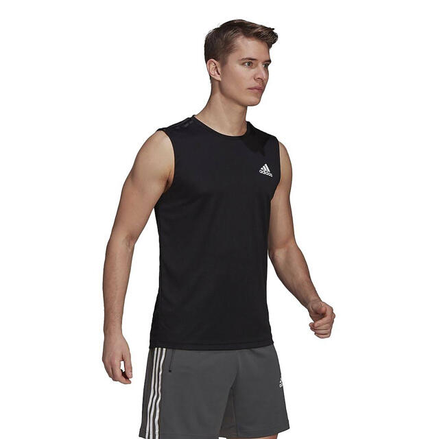 adidas(アディダス)のアディダス 3ストライプス タンクトップ ノースリーブ Lサイズ メンズのトップス(Tシャツ/カットソー(半袖/袖なし))の商品写真