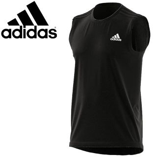 アディダス(adidas)のアディダス 3ストライプス タンクトップ ノースリーブ Lサイズ(Tシャツ/カットソー(半袖/袖なし))