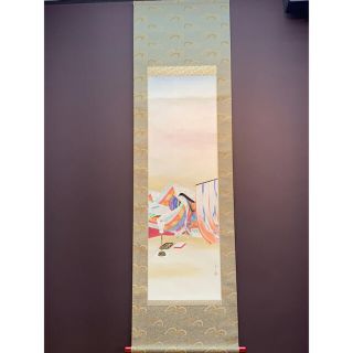 本物極上品◎肉筆◎由里本景子『ともし火』共箱  表装替え済み(絵画/タペストリー)