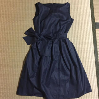 アナイ(ANAYI)の未使用新品　ANAYI 日本製 清楚な紺色ワンピース(ひざ丈ワンピース)