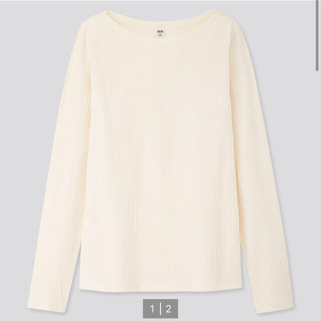 UNIQLO(ユニクロ)のリブボートネックT 長袖 レディースのトップス(Tシャツ(長袖/七分))の商品写真