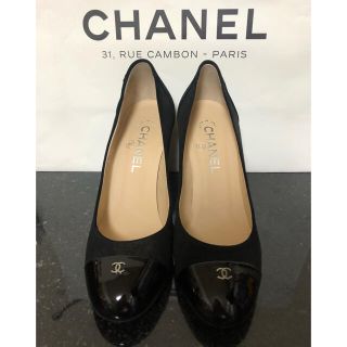 シャネル(CHANEL)の新品♥️ CHANEL シャネル黒スエードヒール37(ハイヒール/パンプス)