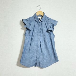 リーバイス(Levi's)のリーバイス　デニム　シャツ　ラッフルスリーブ　フリル　ブルー(シャツ/ブラウス(半袖/袖なし))