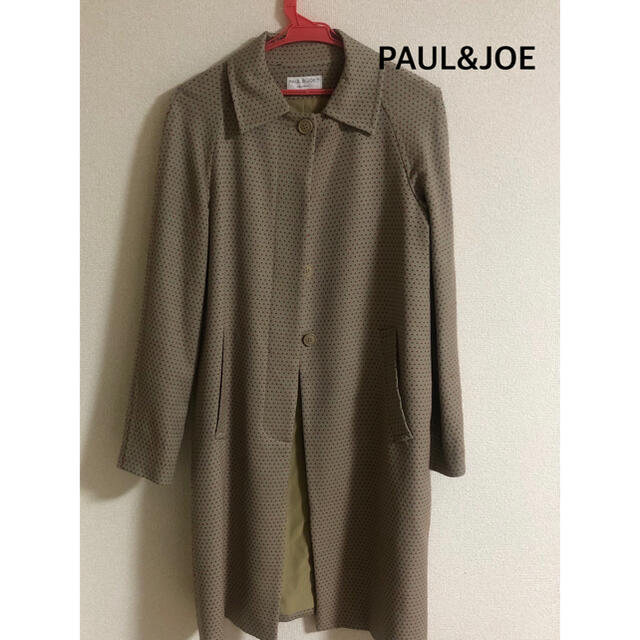 PAUL & JOE(ポールアンドジョー)のPAUL&JOE ドット柄スプリングロングコート　ポール&ジョー　Sサイズ レディースのジャケット/アウター(ロングコート)の商品写真