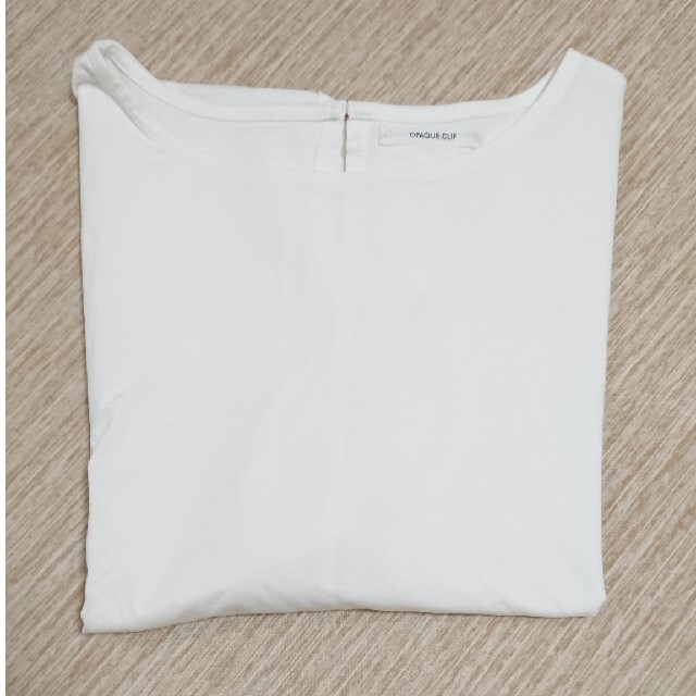 OPAQUE.CLIP(オペークドットクリップ)の美品 オペークドットクリップ マーセライズコットン フリルTシャツ 半袖 レディースのトップス(Tシャツ(半袖/袖なし))の商品写真
