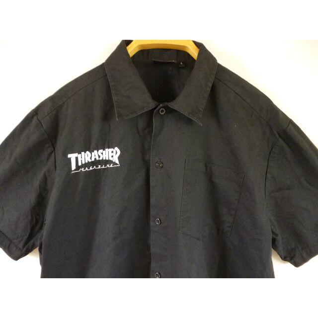 THRASHER(スラッシャー)の美品 THRASHER スラッシャー 半袖 刺繍ロゴ シャツ L メンズのトップス(Tシャツ/カットソー(半袖/袖なし))の商品写真