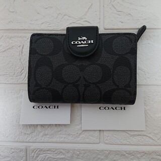 コーチ(COACH)のコーチ COACH 財布 二つ折り スモーク シグネチャー(折り財布)