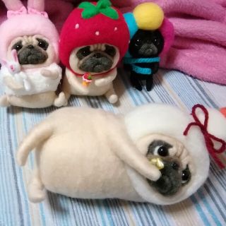 羊毛フェルトパグの通販 by まさき's shop|ラクマ